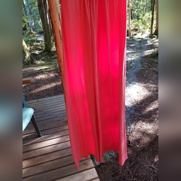 Summer Dress Orange Sky Brand Long Small Spaghetti Strap Halterneck Sleeveless - Picture 3 of 16